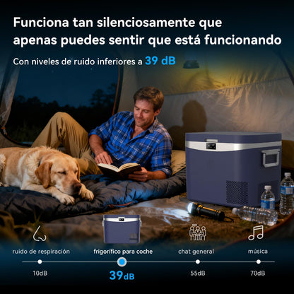 BINGI Nevera Portátil Eléctrica 18 L, Compresor 12/24 V, Refrigerador y Congelador para Coche