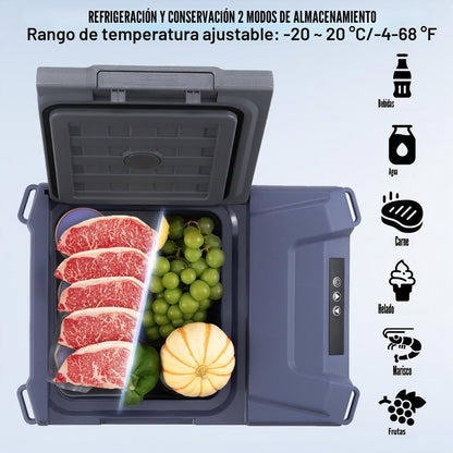 VEVOR Nevera de Compresión Portátil 30 L, 12/24 V y 100-240 V, Temperatura -20°C a 20°C