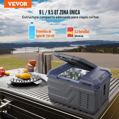 VEVOR Nevera de Compresión Portátil 30 L, 12/24 V y 100-240 V, Temperatura -20°C a 20°C