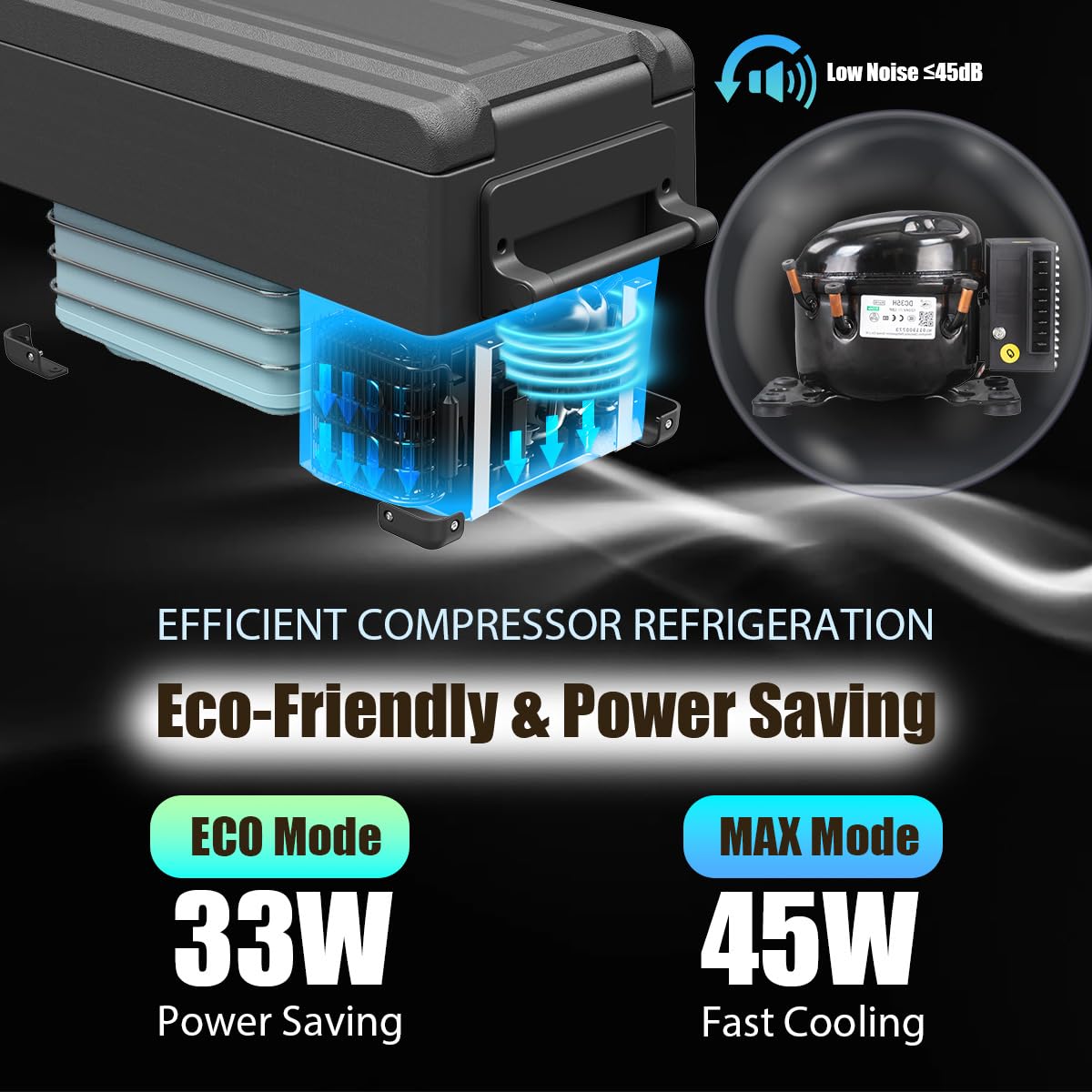 Alpicool NCF45 Nevera Portátil Eléctrica 40 L, 12/24 V y 220 V, Para Coche y Camping
