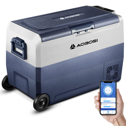 AAOBOSI Nevera Portátil 50 L con Ruedas, Doble Zona, App, USB, -20°C a 20°C