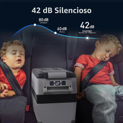 EUHOMY Nevera Portátil con Compresor 45 L, App, 12/240 V, -20°C a 20°C, Para Camping