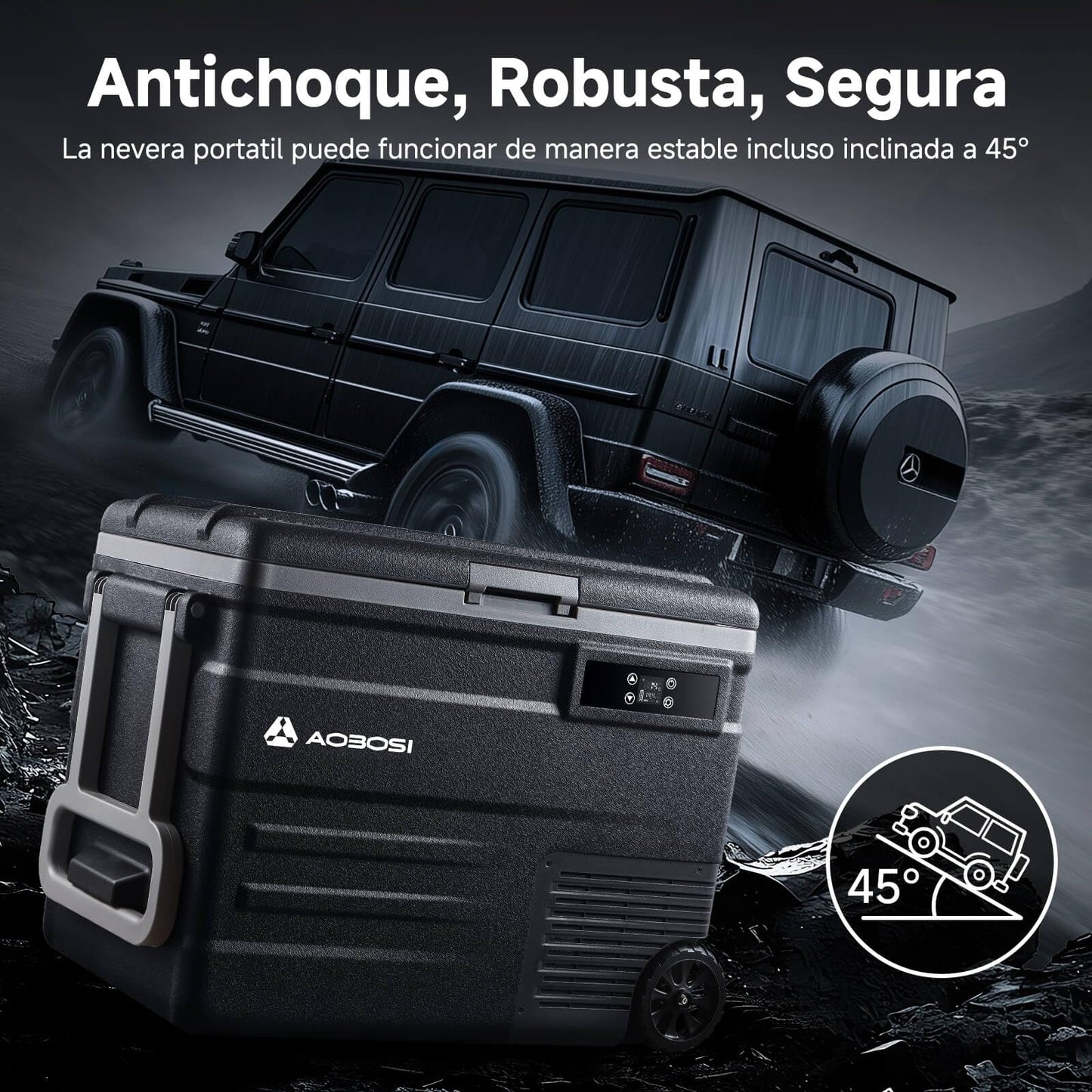 AAOBOSI Nevera Portátil 55 L, App Control, -20°C a 20°C, 12/24 V y 100-240 V