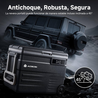 AAOBOSI Nevera Portátil 55 L, App Control, -20°C a 20°C, 12/24 V y 100-240 V