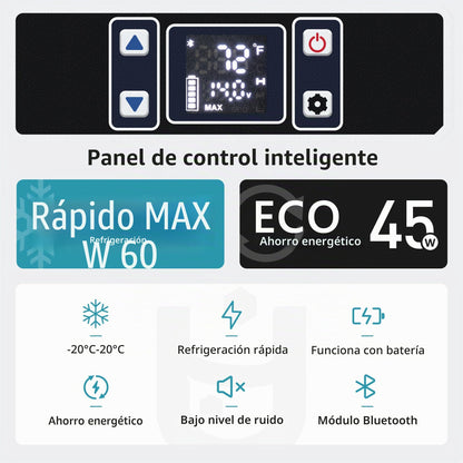 EUHOMY Nevera Portátil con Compresor 45 L, App, 12/240 V, -20°C a 20°C, Para Camping