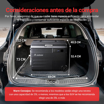 AAOBOSI Nevera Portátil 55 L, App Control, -20°C a 20°C, 12/24 V y 100-240 V
