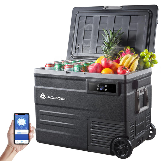 AAOBOSI Nevera Portátil 55 L, App Control, -20°C a 20°C, 12/24 V y 100-240 V